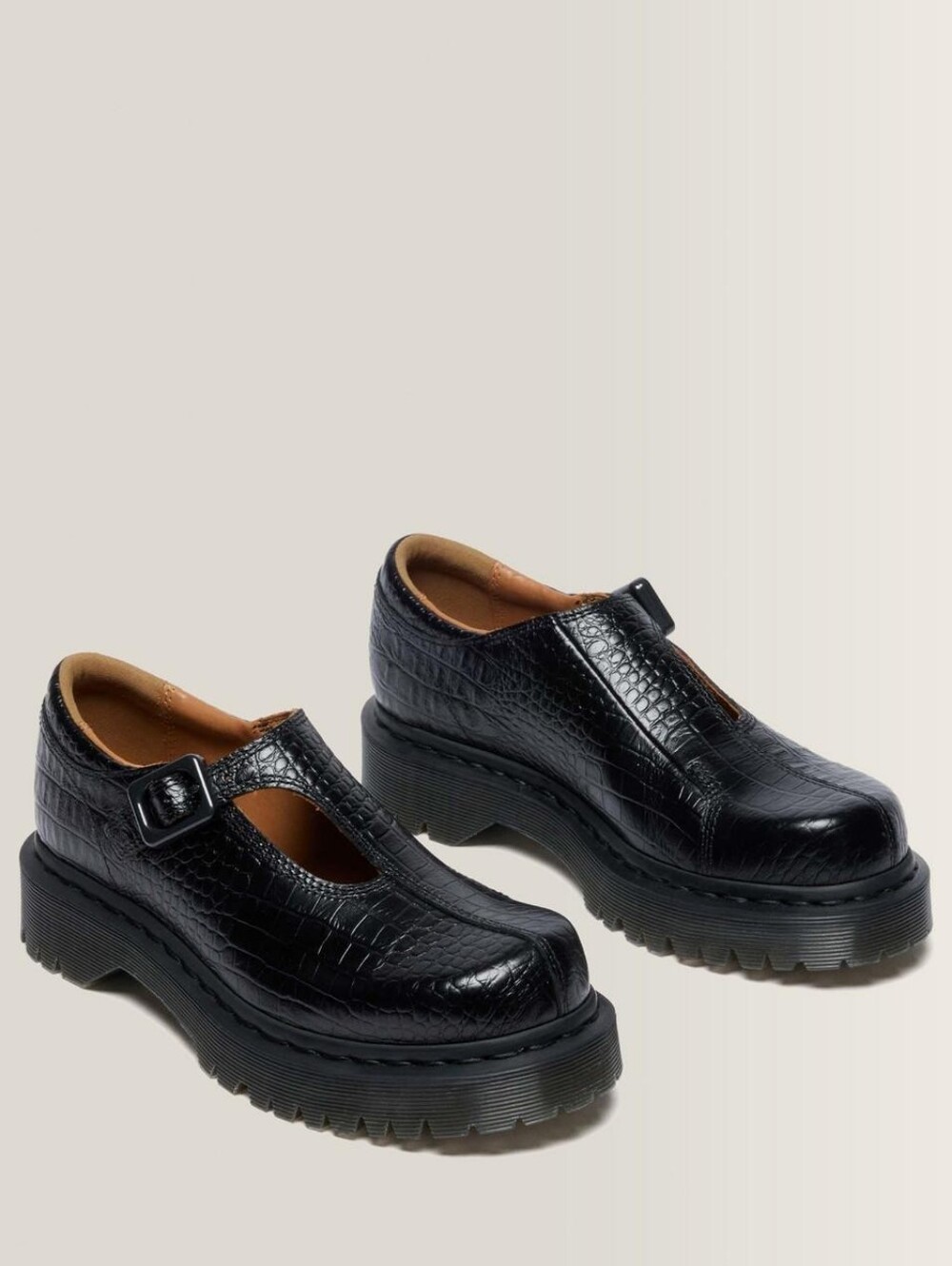 Dr. Martens Rejena Croc Emboss Leather Bex Mary Jane Black Size 9 NWOT - Picture 3 of 17